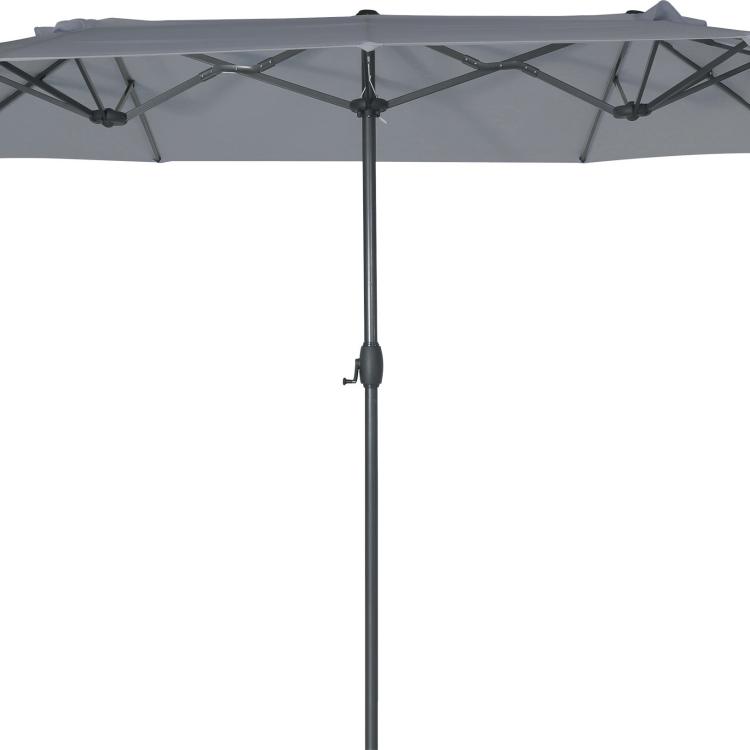 Parasol double Rapino - 2,70 x 4,5M Anthracite - Ivoire - Noir 