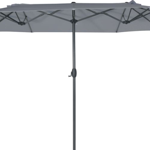 Parasol double Rapino - 2,70 x 4,5M Anthracite - Ivoire - Noir
